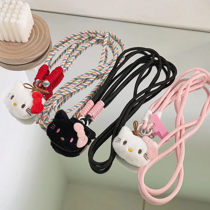 . Cute Hello Kitty Mobile Phone Lanyard with Pendant, Long Rope