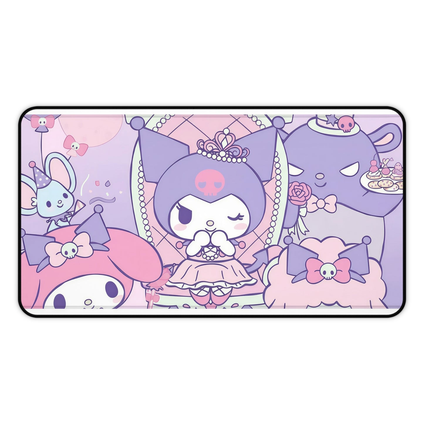 Kawaii Pastel Kuromi Desk Mat – Cute Sanrio-Inspired Gaming & Work Mouse Pad