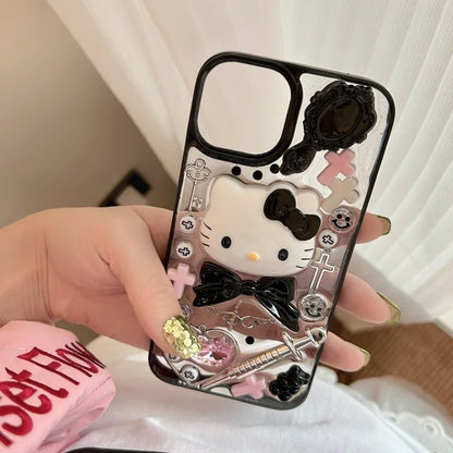 3D Sanrio Hello Kitty Gothic Phone Case in Kawaii Style