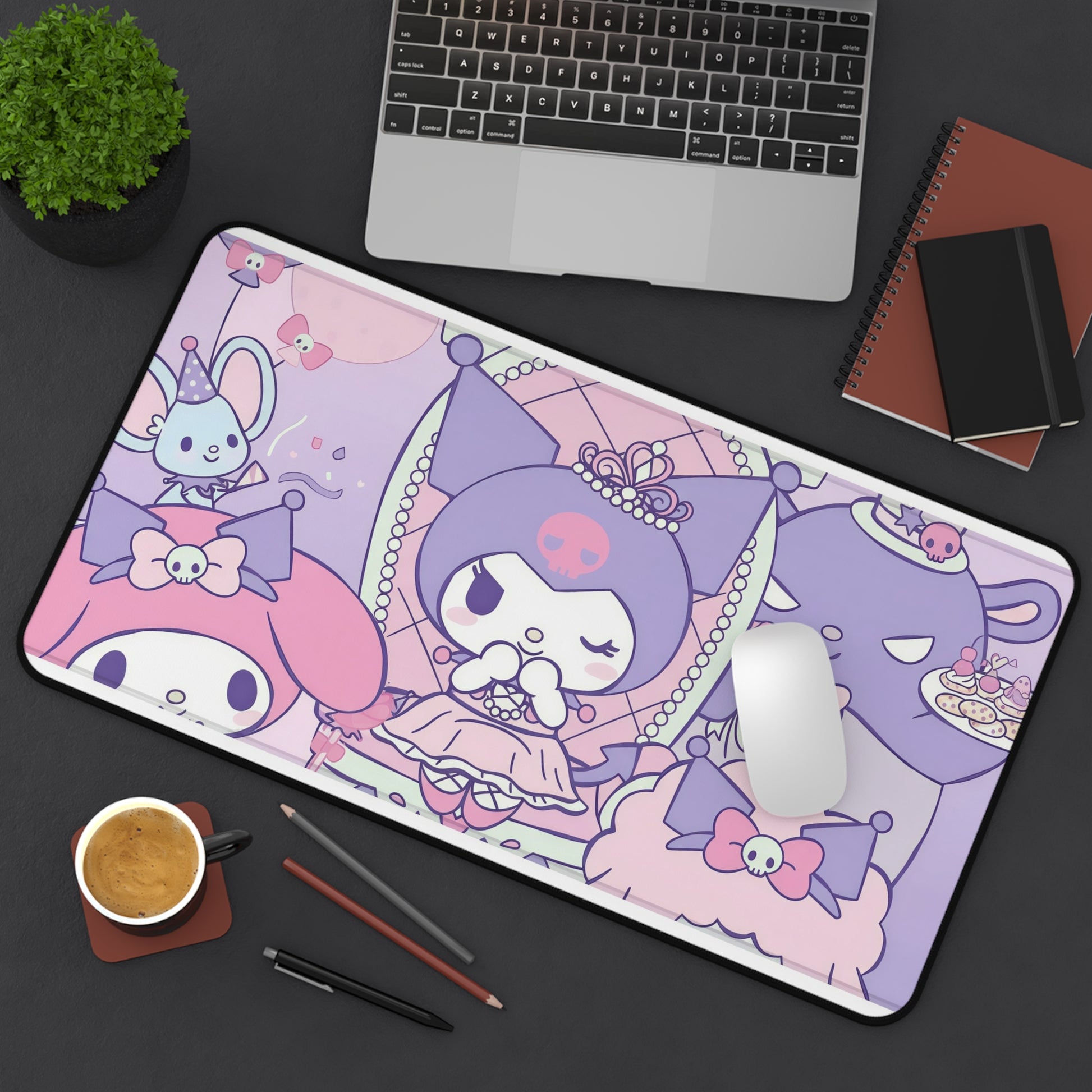 Kawaii Pastel Kuromi Desk Mat – Cute Sanrio-Inspired Gaming & Work Mouse Pad