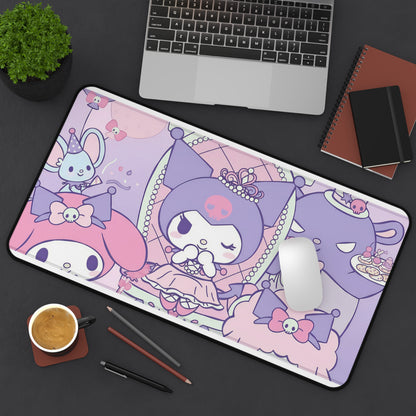 Kawaii Pastel Kuromi Desk Mat – Cute Sanrio-Inspired Gaming & Work Mouse Pad