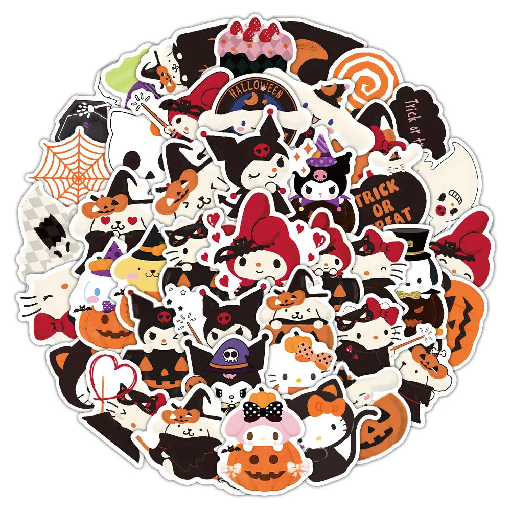 63-Piece Set of Sanrio Halloween Stickers