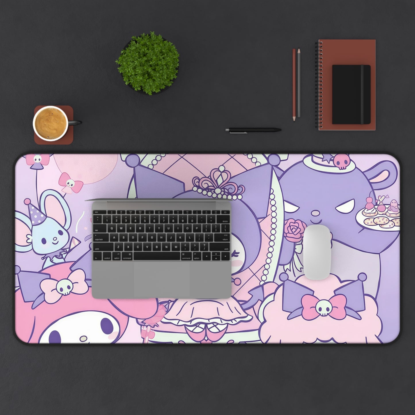 Kawaii Pastel Kuromi Desk Mat – Cute Sanrio-Inspired Gaming & Work Mouse Pad