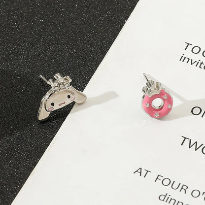 Adorable Cinnamoroll Donut Stud Earrings – Kawaii Sanrio Style
