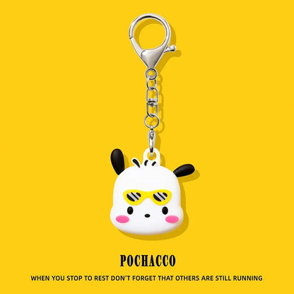 Adorable Pochacco AirTag Case – Soft Silicone Keychain Cover