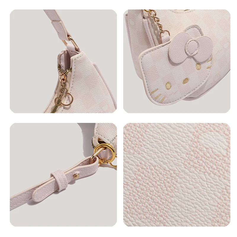 Adorable Sanrio Hello Kitty Underarm Bag – Cute Zipper Shoulder Bag