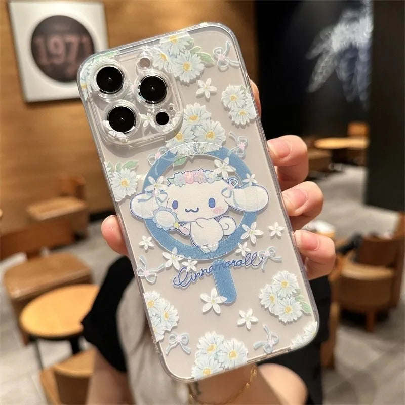 Blooming with Cinnamoroll: Floral MagSafe Phone Case
