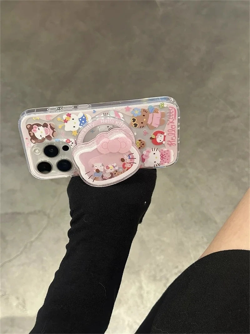 Adorable Hello Kitty Magnetic Grip Case | Blue Kitty Shaker