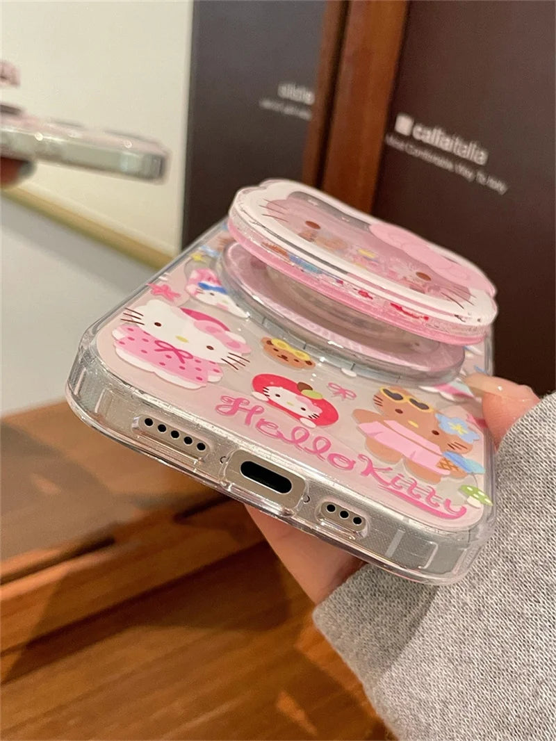 Adorable Hello Kitty Magnetic Grip Case | Blue Kitty Shaker