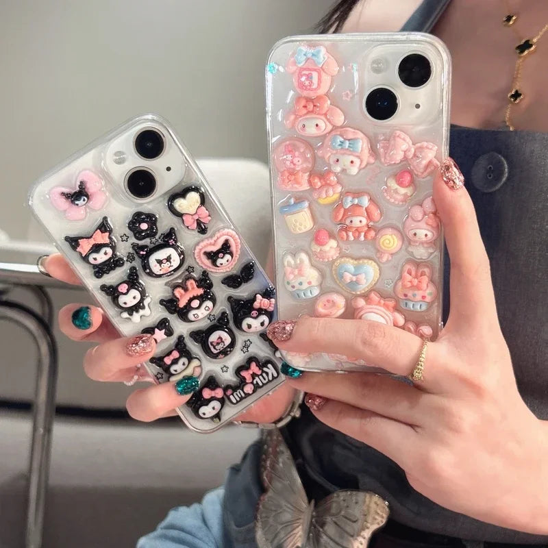 Charming My Melody 3D Transparent Case – Sweet Sanrio Style!