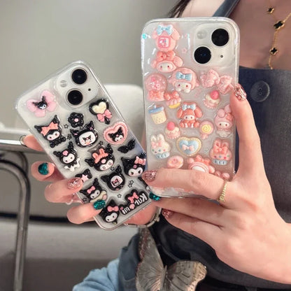 Charming My Melody 3D Transparent Case – Sweet Sanrio Style!
