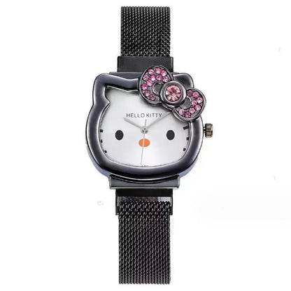 Chic Hello Kitty Bow Diamond Quartz Watch – Collector’s Item