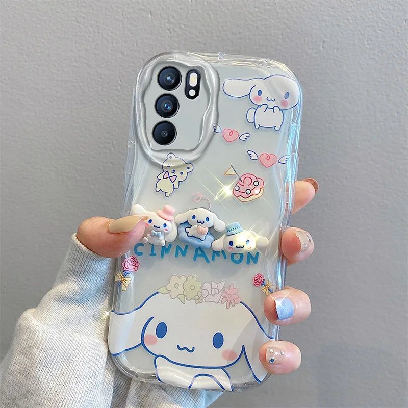 Cinnamoroll 3D Soft Silicone Phone Case with Wrist Lanyard