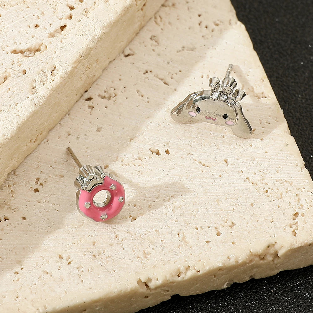 Cinnamoroll Donut Earrings – Cute Kawaii Studs for Fans