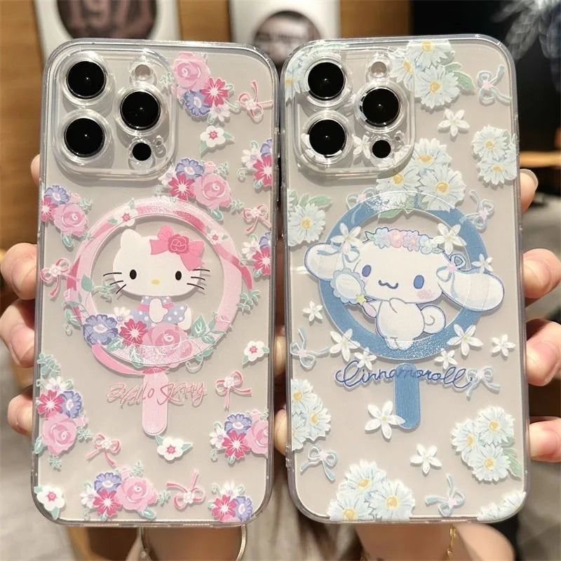 Cinnamoroll’s Blossom Magic: Floral MagSafe Phone Case
