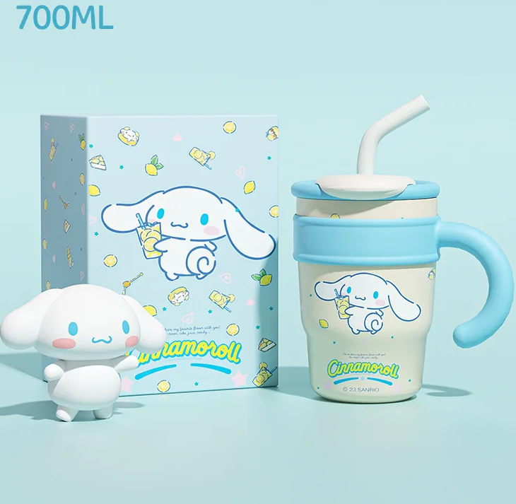 Cute Cinnamoroll Water Bottle with Straw | Choose 700ml or 1200ml