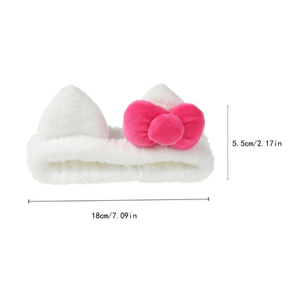 Cute Fuzzy Cat Ear Headband & Hair Scrunchies Set