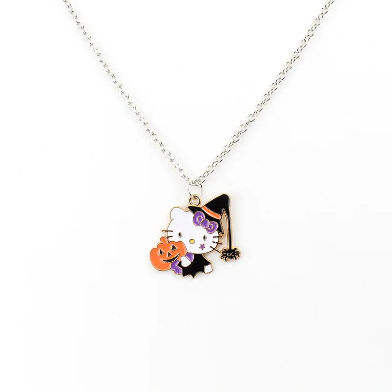 Cute Hello Kitty Halloween Pumkin Pendant | Complete with Chain for a Spooky Touch