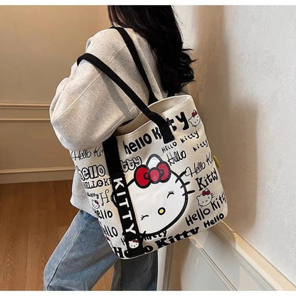Cute Meets Clever: Hello Kitty Large Canvas Shoulder Bag