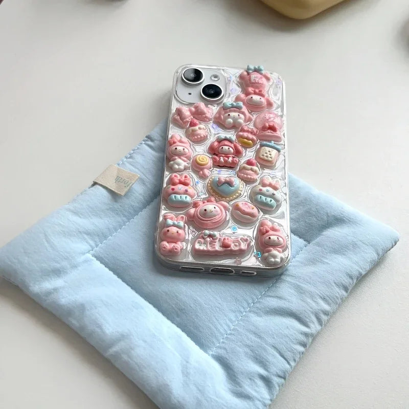 Cute My Melody 3D Transparent Case – Sweet and Playful!