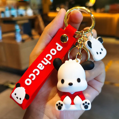 Cute Red Pochacco Keychain | Ideal for Backpack Decoration & Key Rings
