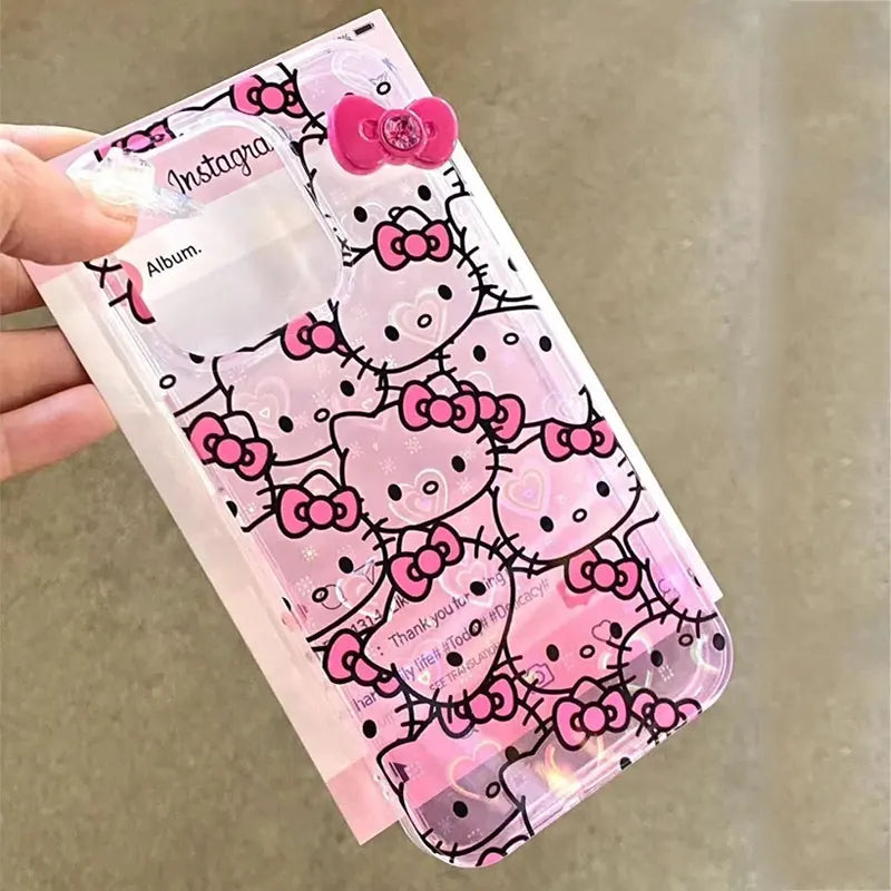 Cute Sanrio Hello Kitty Phone Case | Pink Bow Design