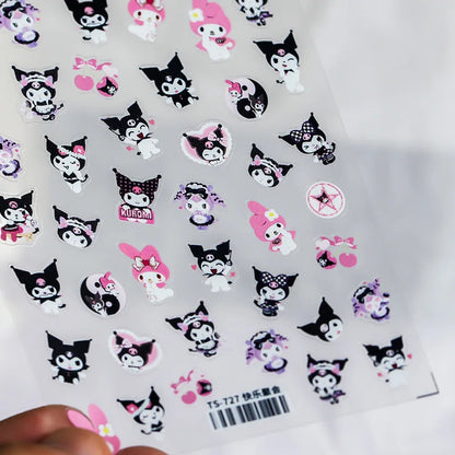 DIY Nail Art with Sanrio 5D Embossed Nail Stickers