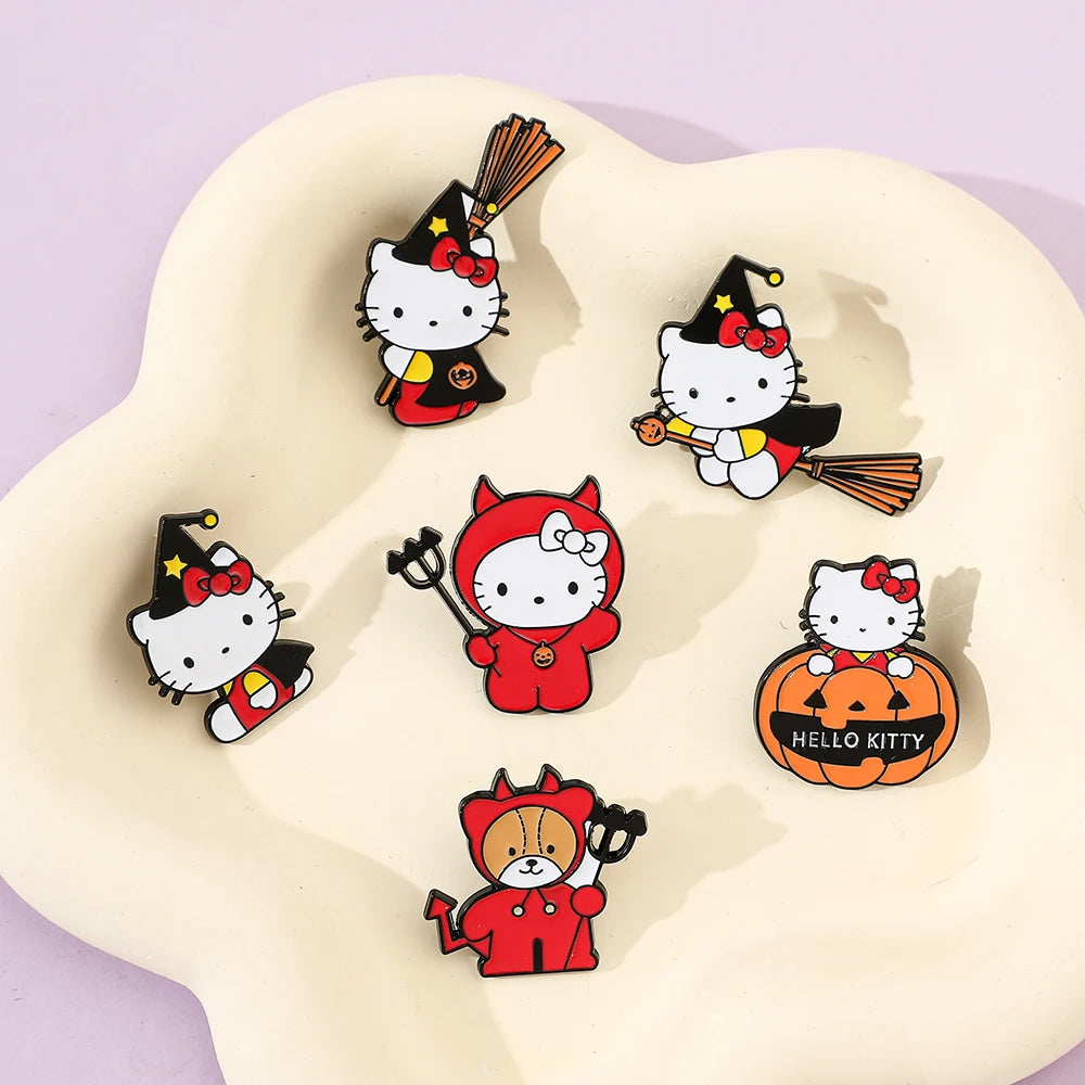 Exclusive 6 Pcs Sanrio Hello Kitty Halloween Brooch Collection