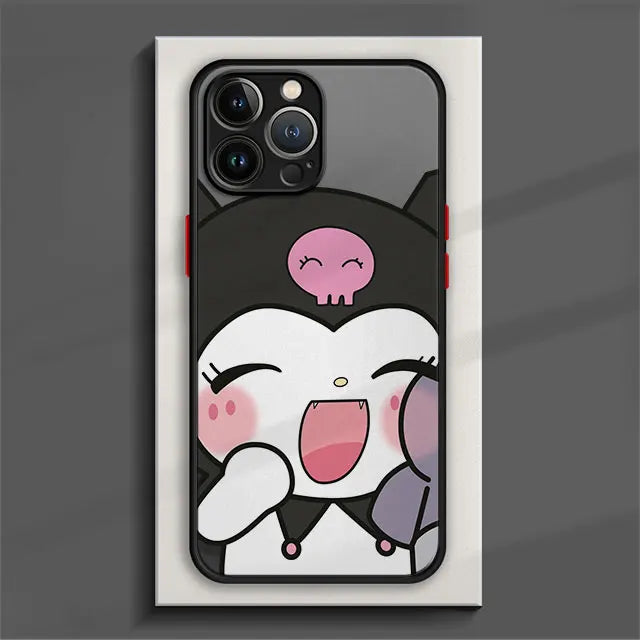 Expressive Kuromi Clear Matte Phone Case - Smiling face