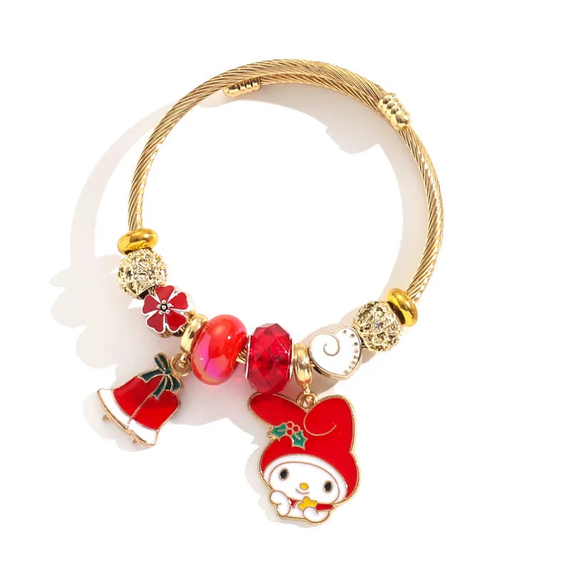 Festive Sanrio My Melody Adjustable Beaded Bracelet | Christmas Edition
