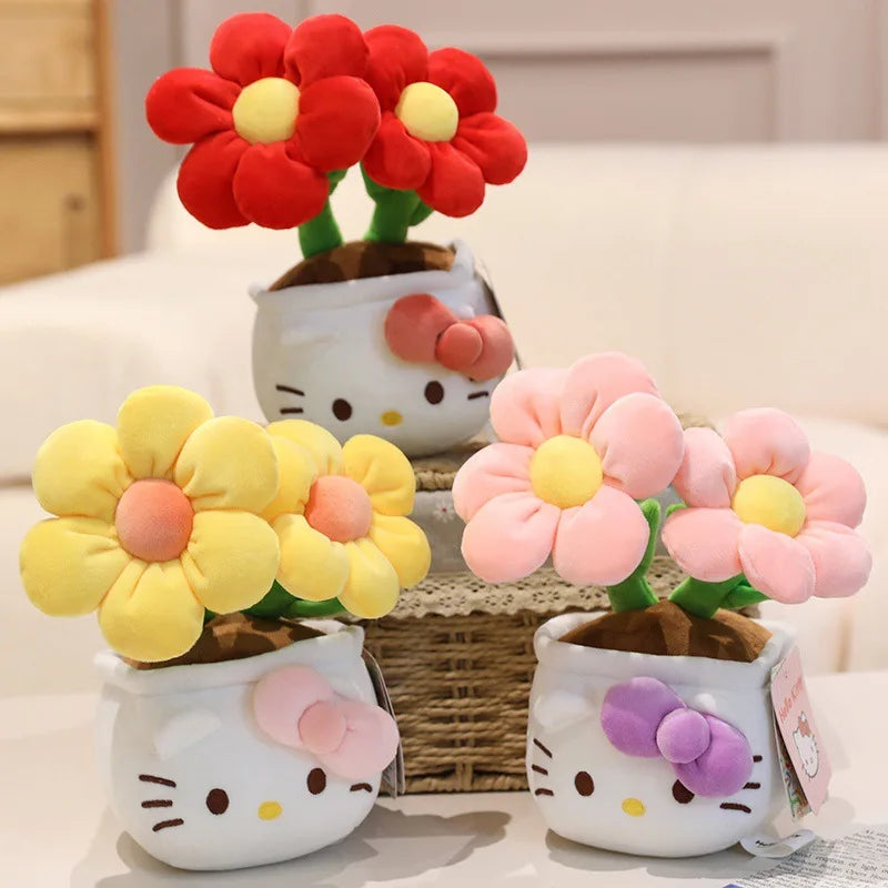 Floral Charm: Hello Kitty’s Plush Pot Parade