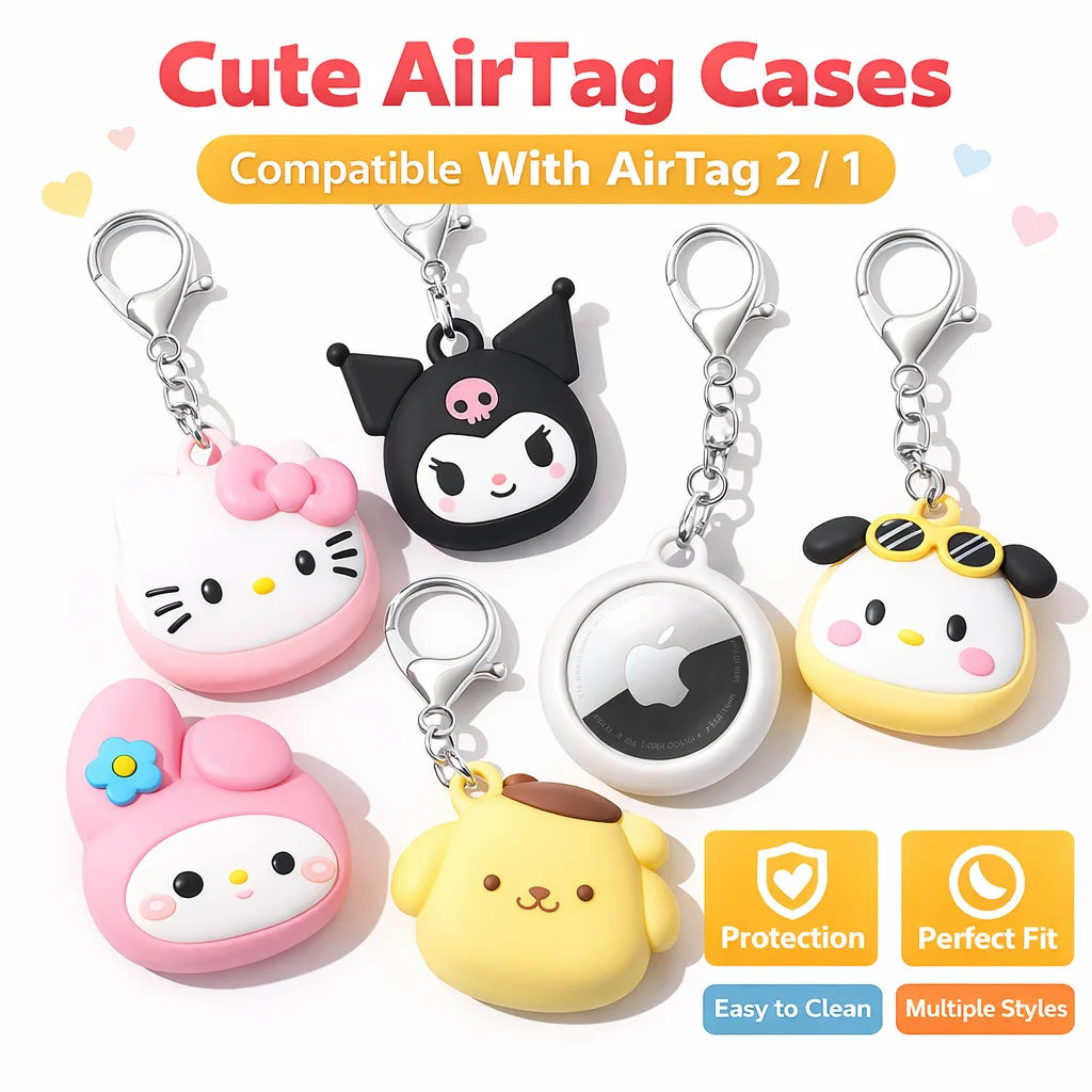Fun Pochacco AirTag Keychain – Anti-Drop Silicone Case