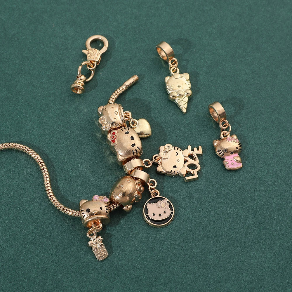 Gold Plated Hello Kitty Bracelet for Fans

