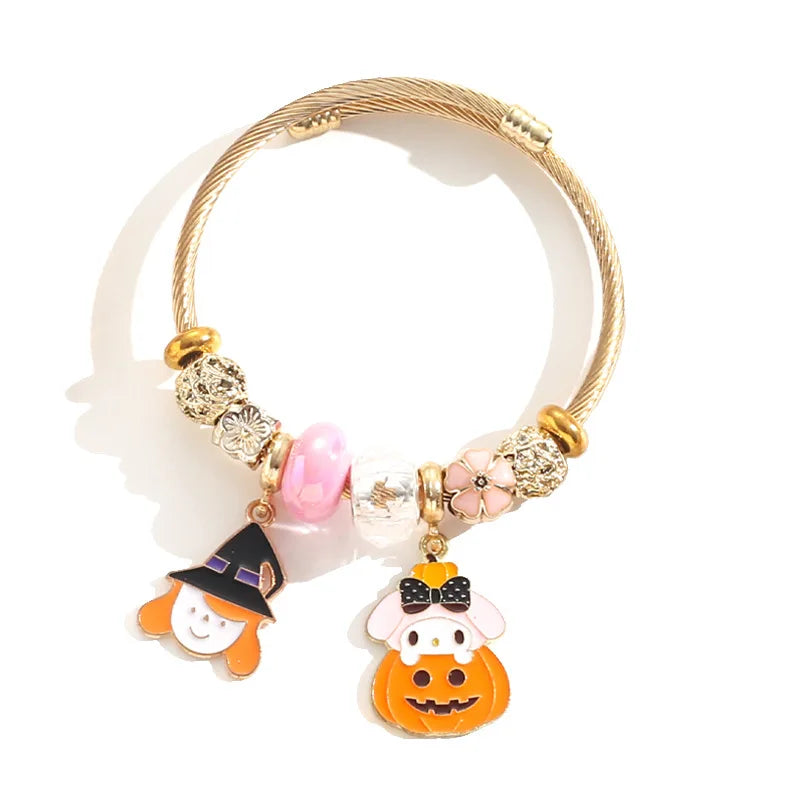 Halloween Bracelet My Melody with Pumkin charm adjustable Bracelet 