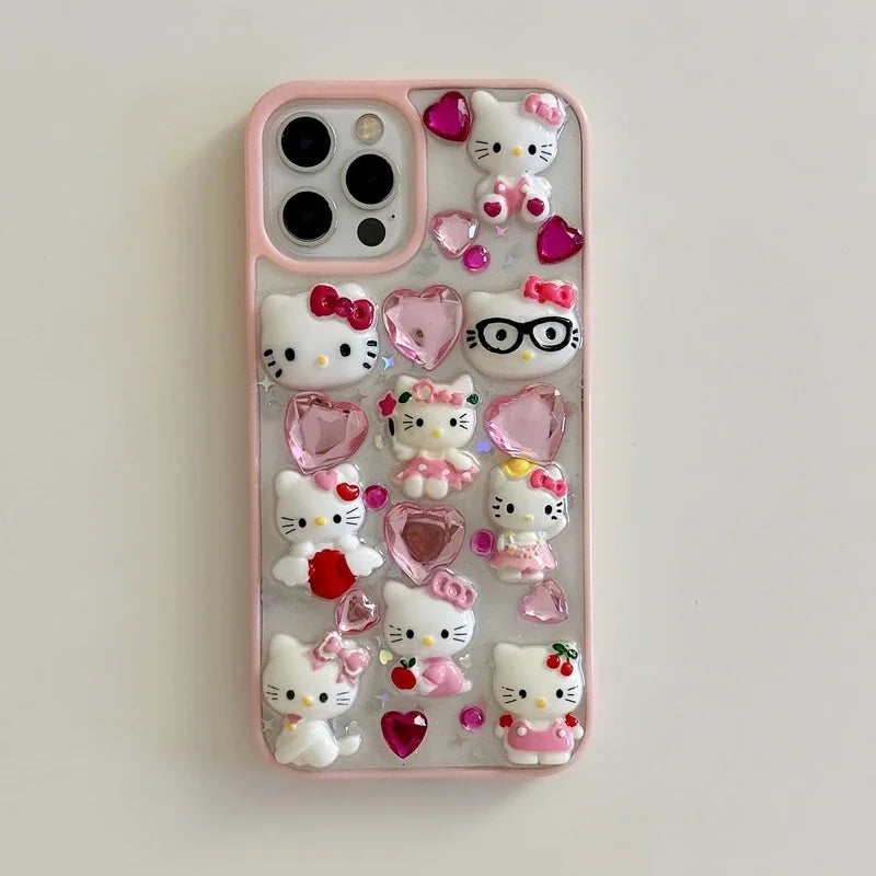 Hello Kitty 3D Diamond Transparent Case