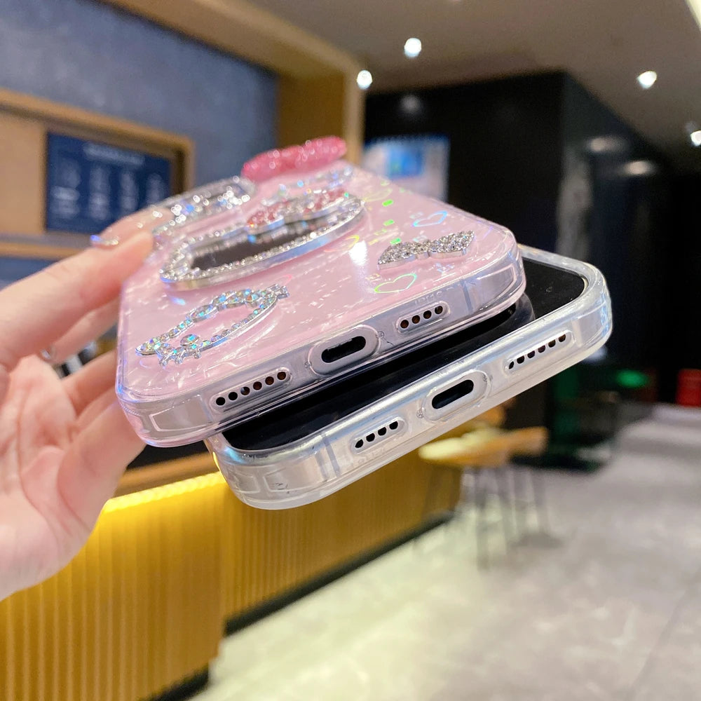 Hello Kitty Bling Case – Glitter & Mirror in One!