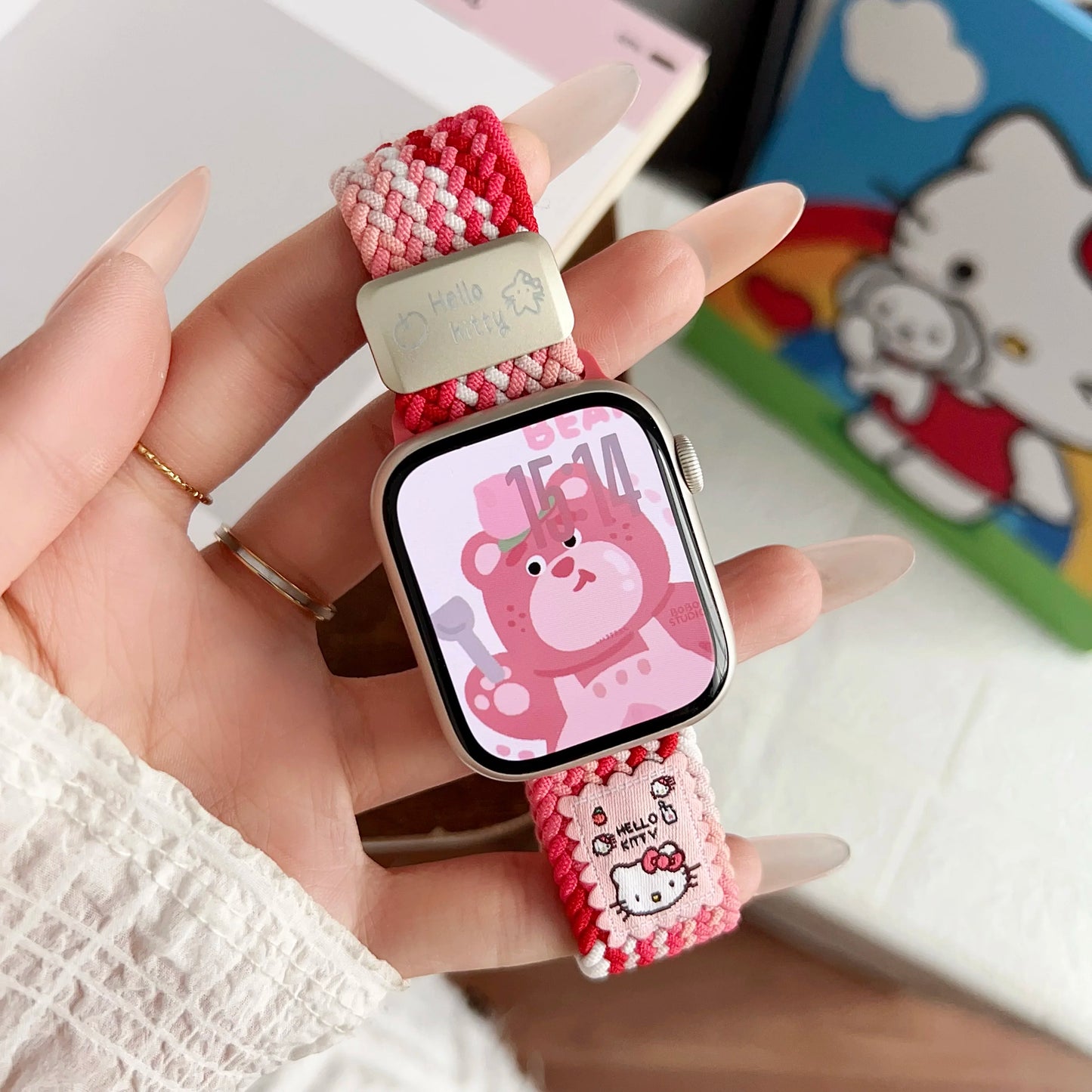 Hello Kitty Bow-Candy Magnetic Braid Watch Strap