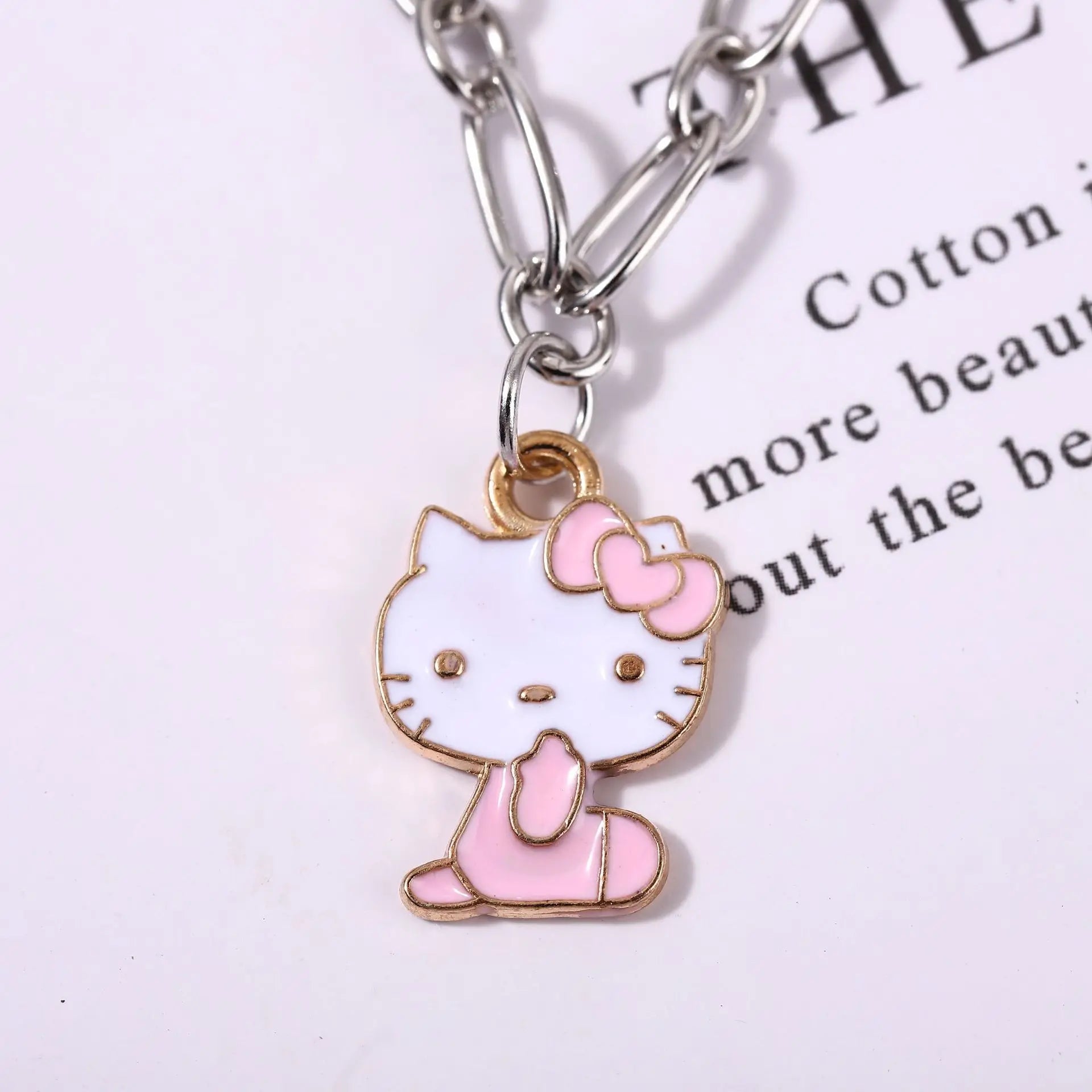 Hello Kitty Bracelet and  Charm Set – Kawaii Metal Bracelet Accessories
