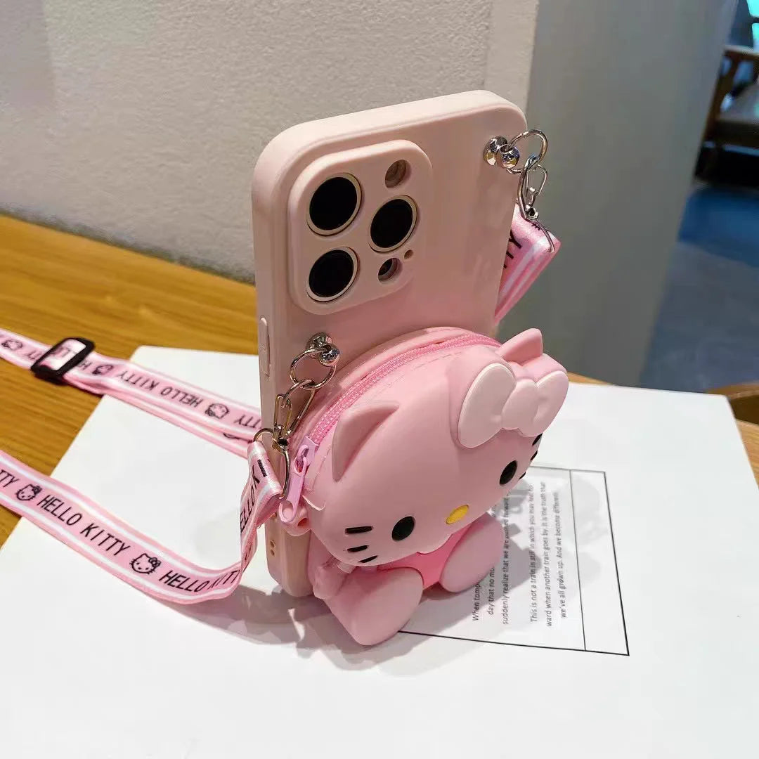 Hello Kitty Card Holder Phone Case | Rope Crossbody Design