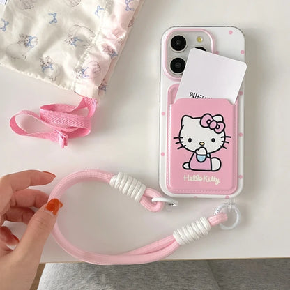 Hello Kitty Card Pocket Phone Case with Lanyard – Cute & Functional