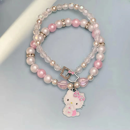 Hello Kitty Charm Bracelet Set – 2PCS Kawaii Sanrio Jewelry