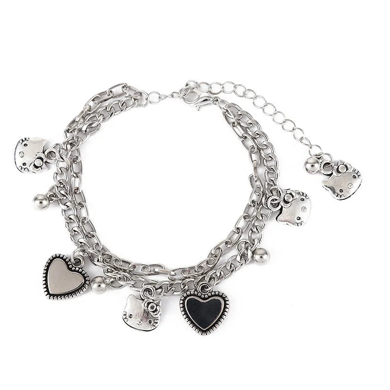 Hello Kitty Charm Set – Kawaii Metal Bracelet Accessories