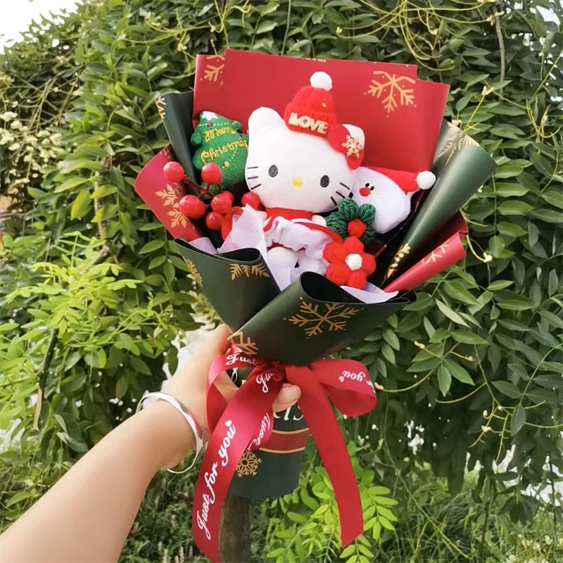 Hello Kitty Christmas Plush Bouquet | Santa Hats & Holiday Cheer