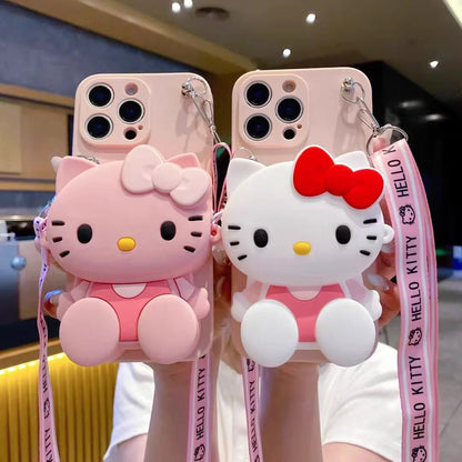 Hello Kitty Crossbody Wallet Phone Case | With Rope Strap