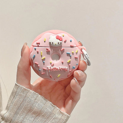 Hello Kitty Doughnut Earphone Case for AirPods – Soft Silicone