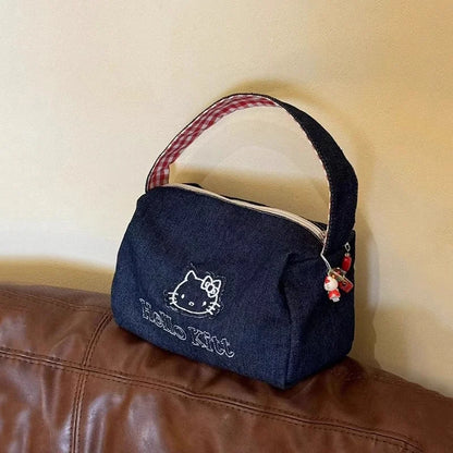 Hello Kitty Embroidery Travel Cosmetic Bag