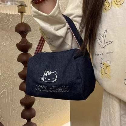 Hello Kitty Embroidery Zipper Cosmetic Bag