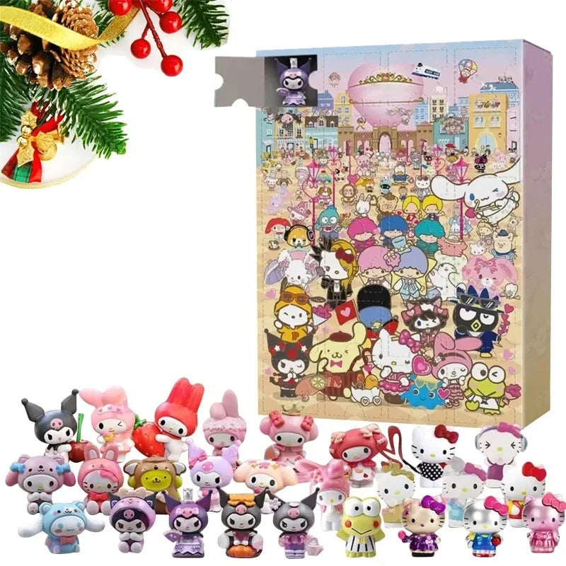 Hello Kitty & Friends 24PCS Sanrio Christmas Countdown Calendar – Kawaii PVC Figures