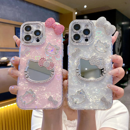 Hello Kitty Glam Mirror Case – 3D Glitter Magic!