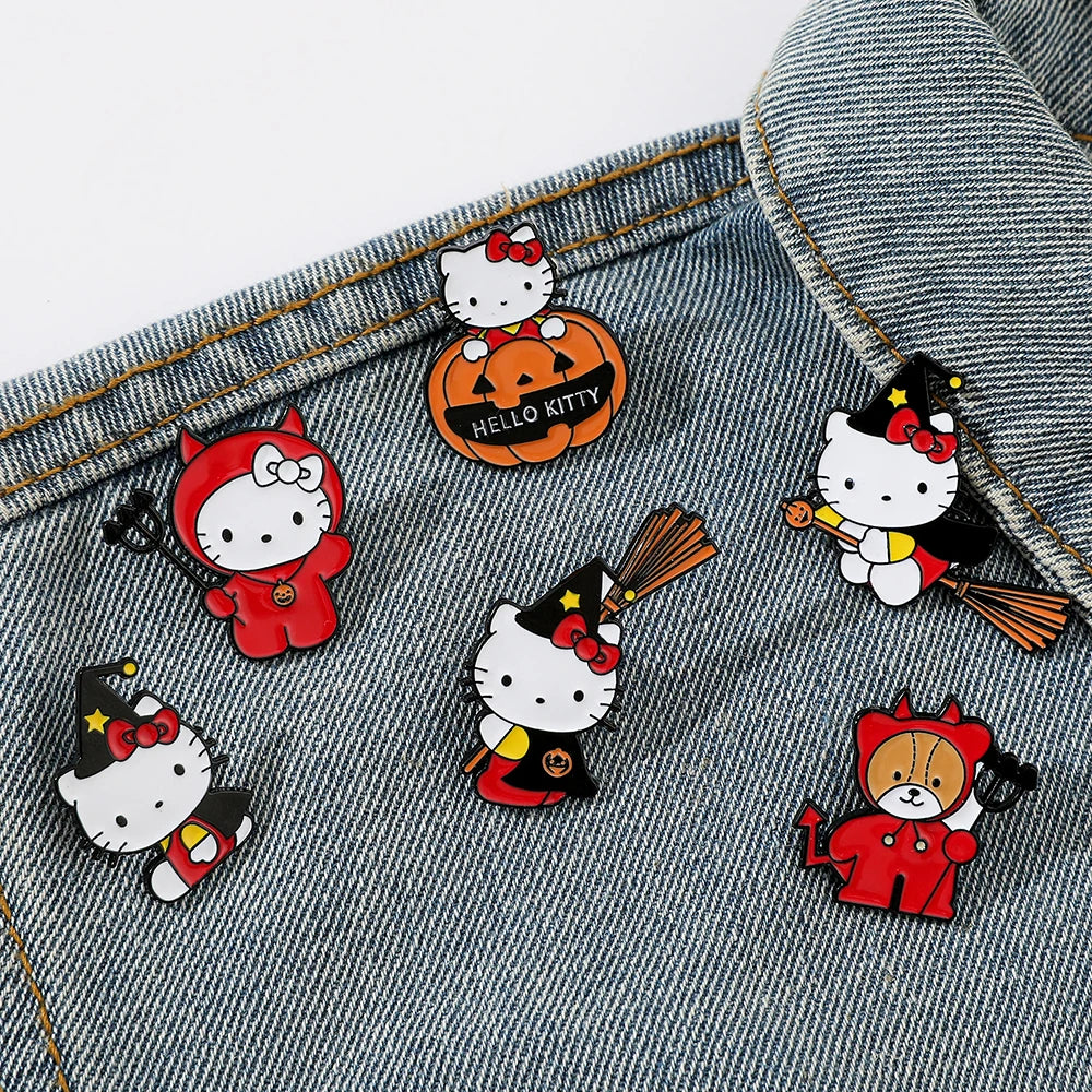 Hello Kitty Halloween Brooch Set | 6 Pcs of Spooky Cute Charm